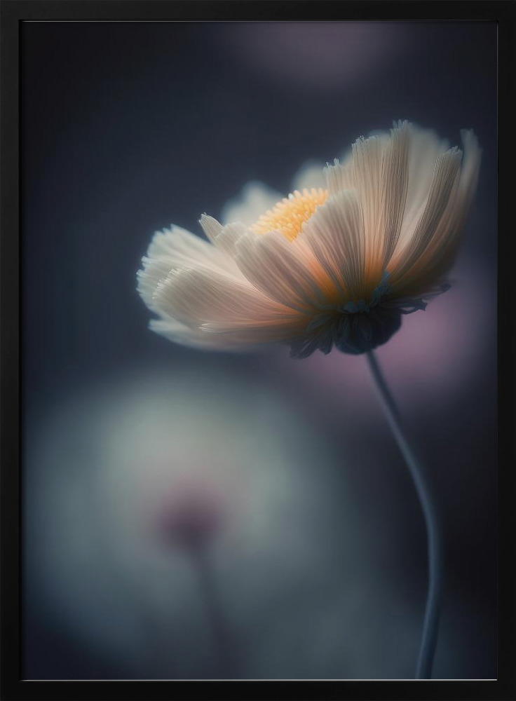 Poster - Dreamy Flower dark wood poster frame