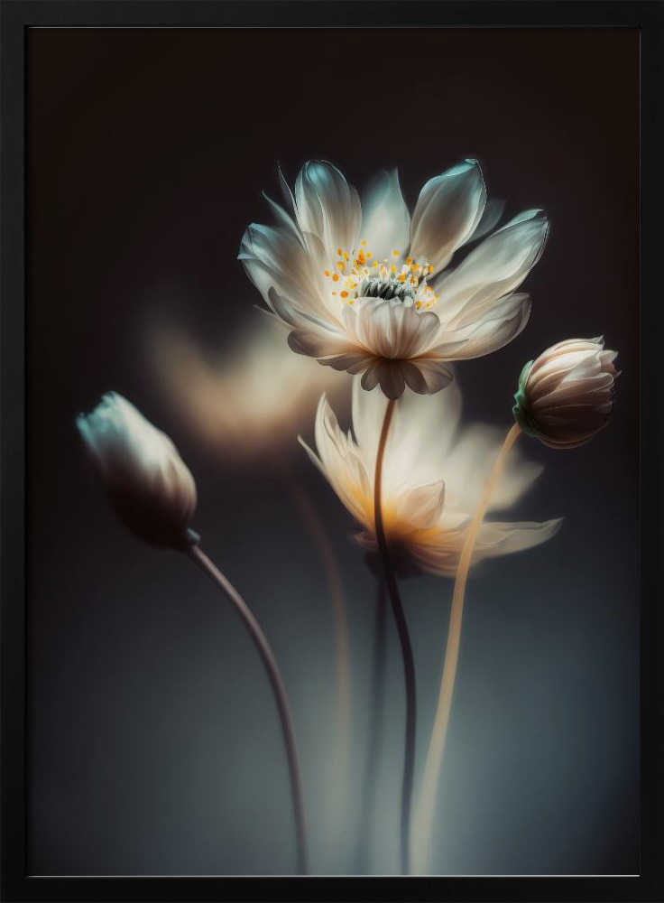 Poster - Growing At Night dark wood poster frame
