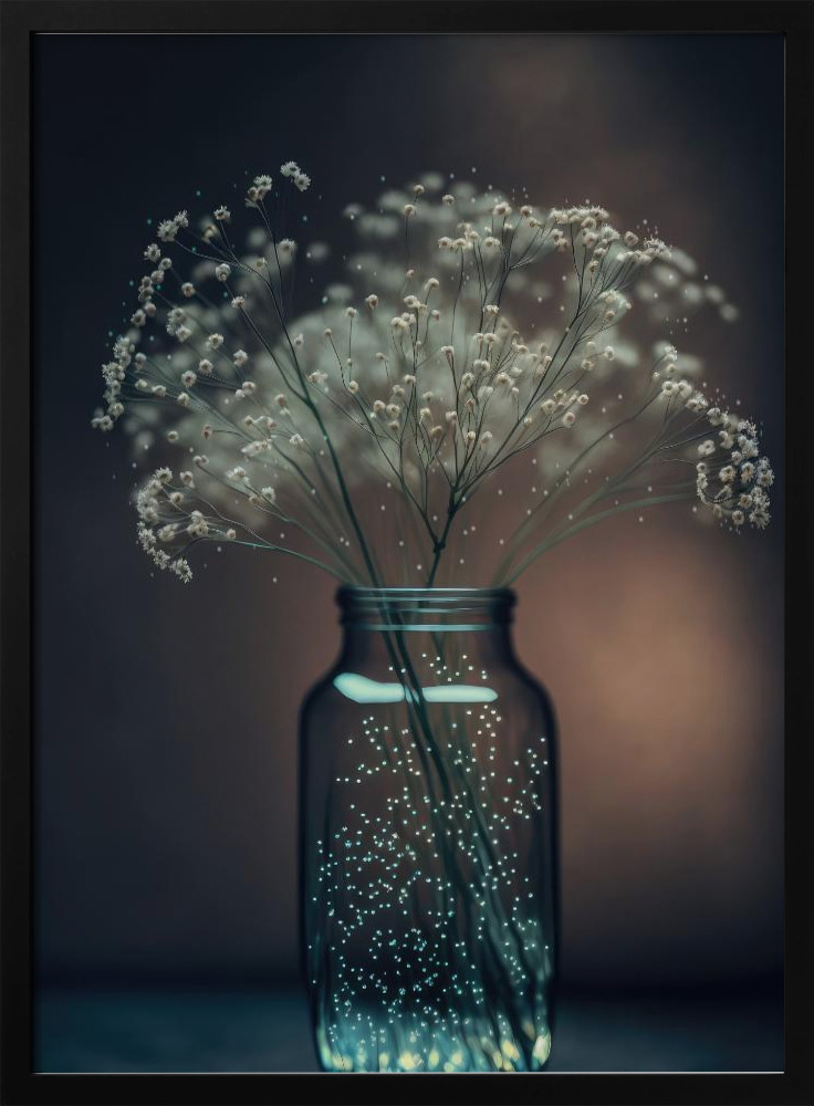 Poster - Sparkling Vase dark wood poster frame
