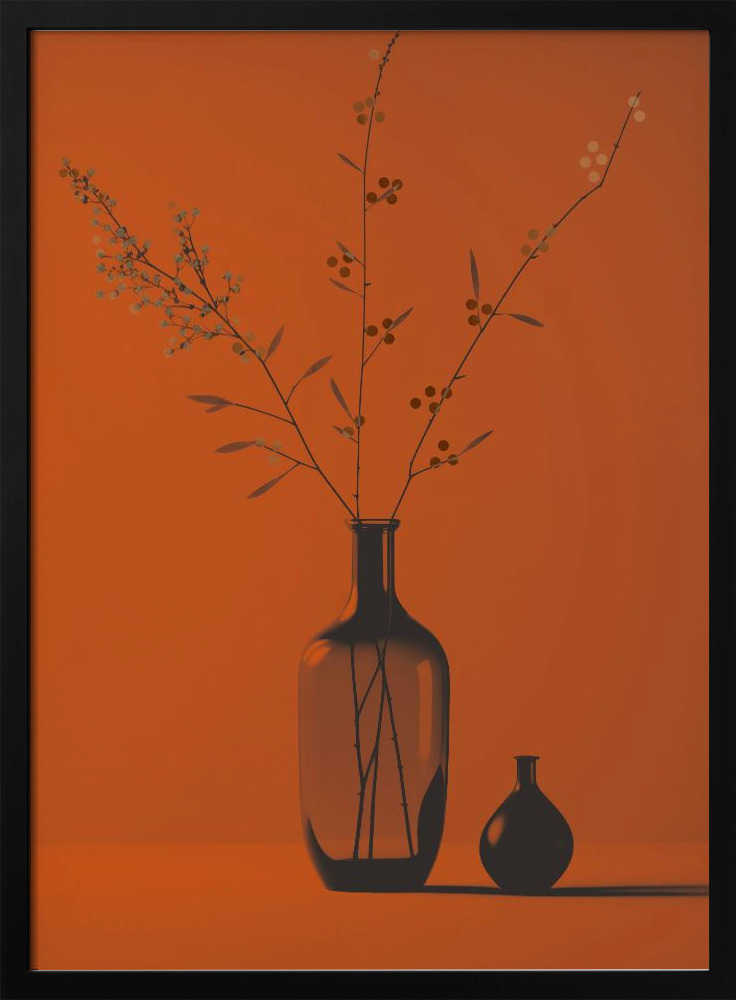Affiche - Orange Mood cadre de poster en bois foncé