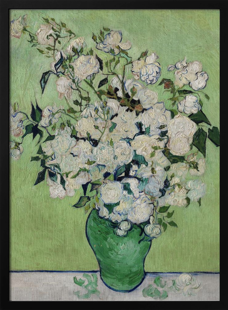 Poster - Roses dark wood poster frame