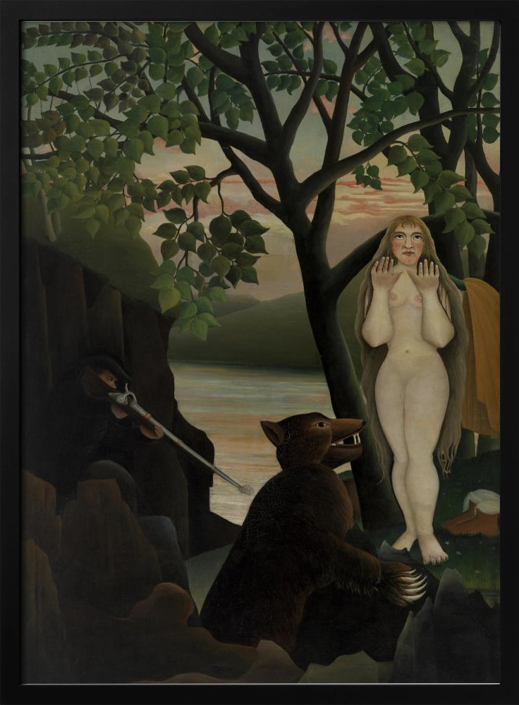 Poster - Mauvaise Surprise dark wood poster frame