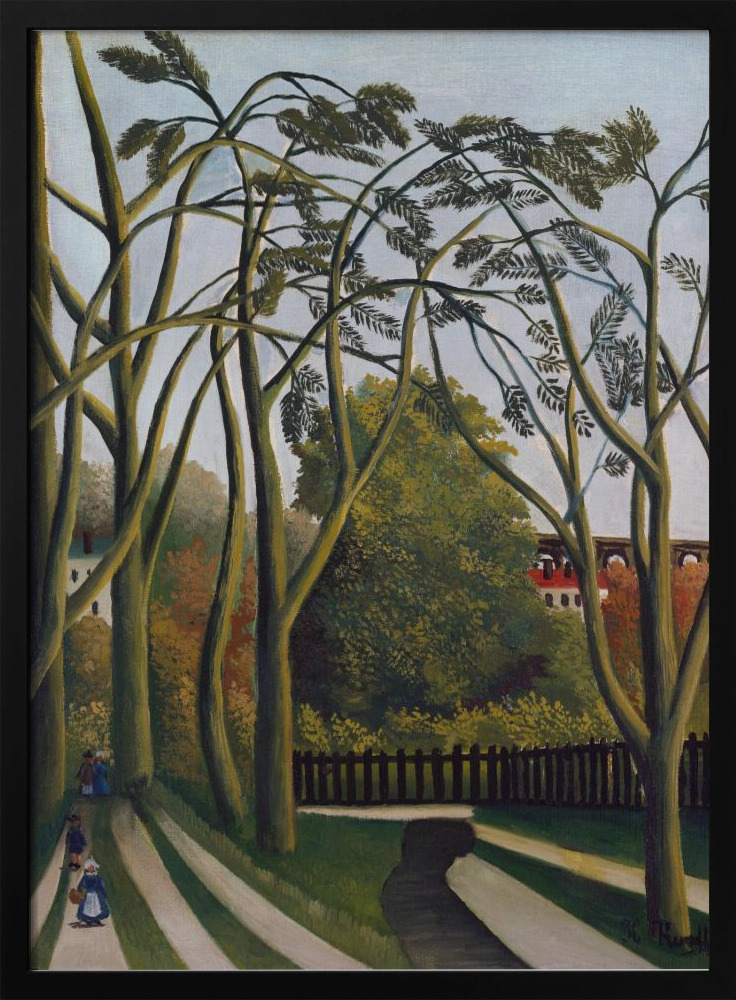 Poster - The Banks Of The Bier Near Bicetre dark wood poster frame