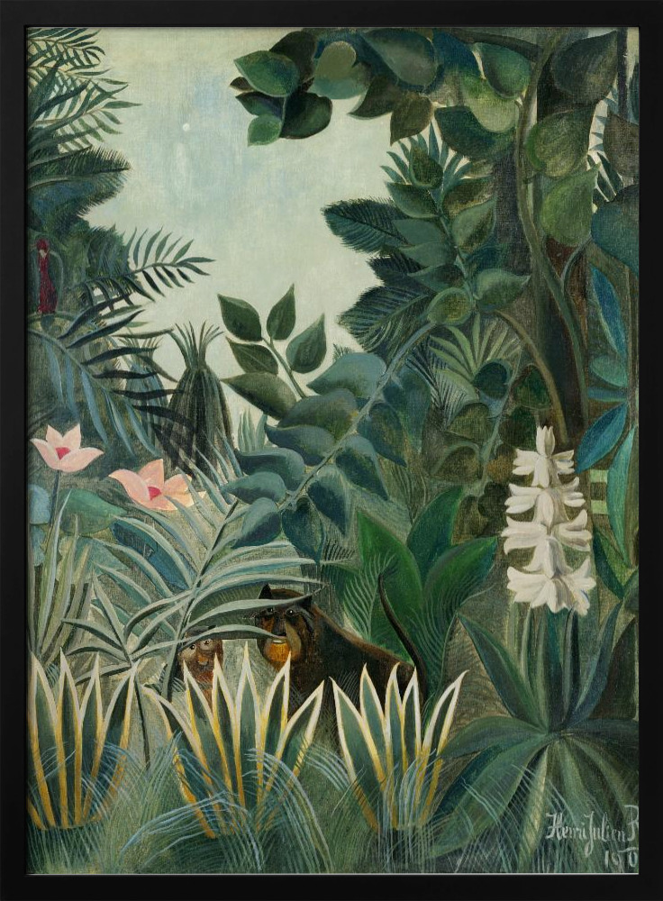 Plakat - The Equatorial Jungle plakatramme i mørkt træ