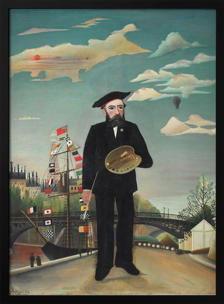 Affiche - Self Portrait 1890 cadre de poster en bois foncé