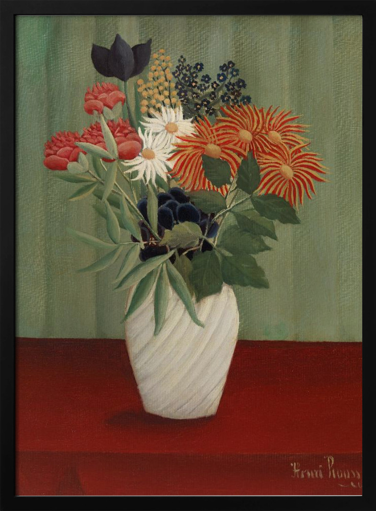 Poster - Bouquet De Fleurs dark wood poster frame