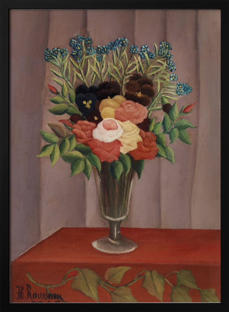 Poster - Bouquet De Fleurs 1910 dark wood poster frame