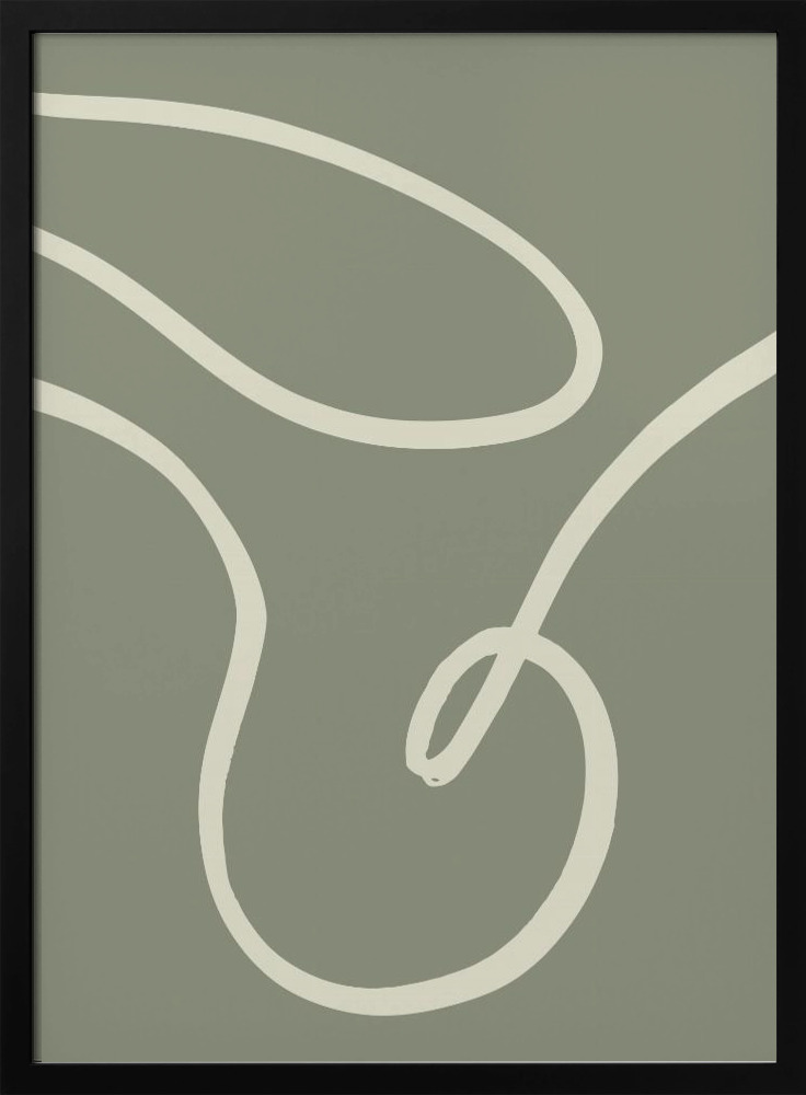 Poster - Green Line 03 dark wood poster frame