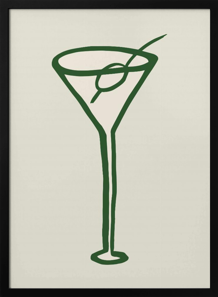 Poster - Cocktail Green dark wood poster frame