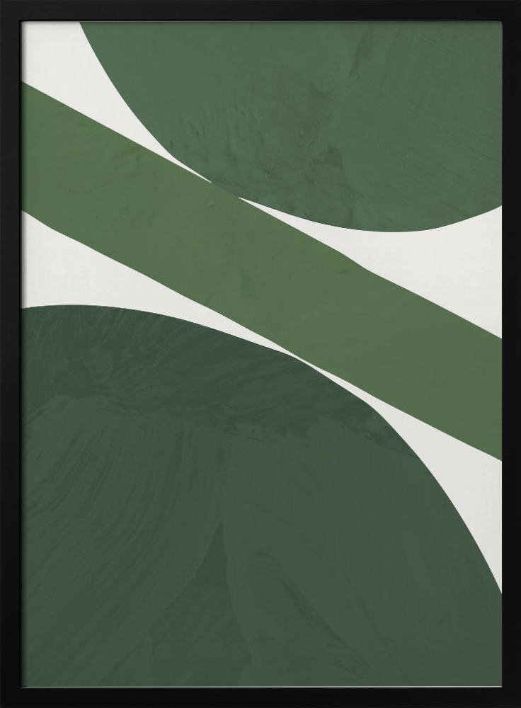 Poster - Green Abstract dark wood poster frame