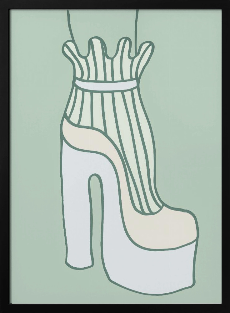 Poster - Shoe Green dark wood poster frame