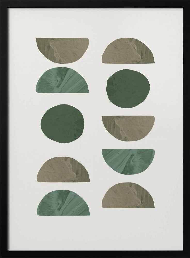 Poster - Collage Green dark wood poster frame