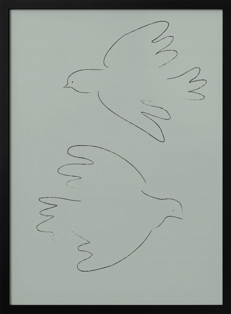Poster - DOVES Green dark wood poster frame