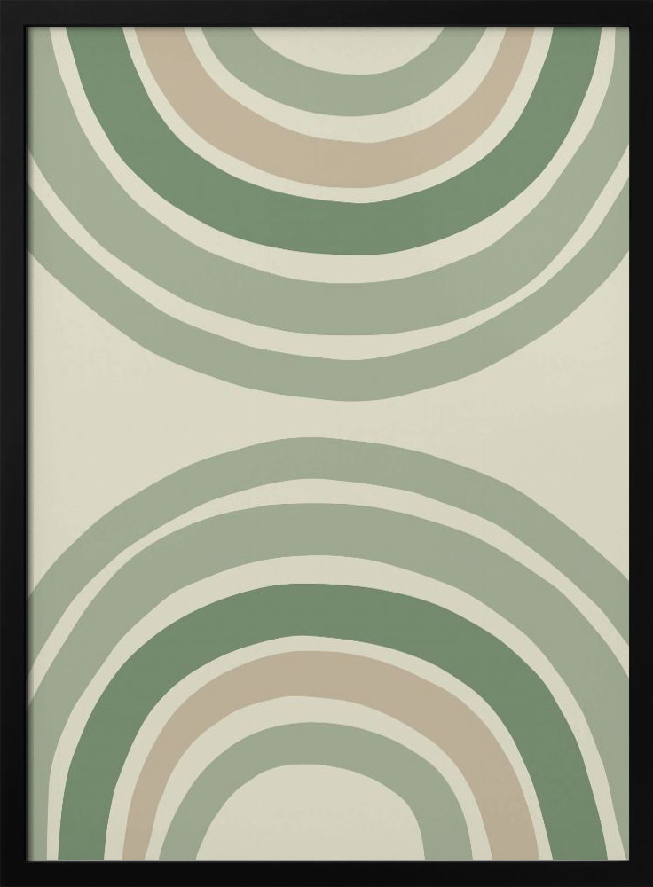 Poster - Green Rainbow dark wood poster frame