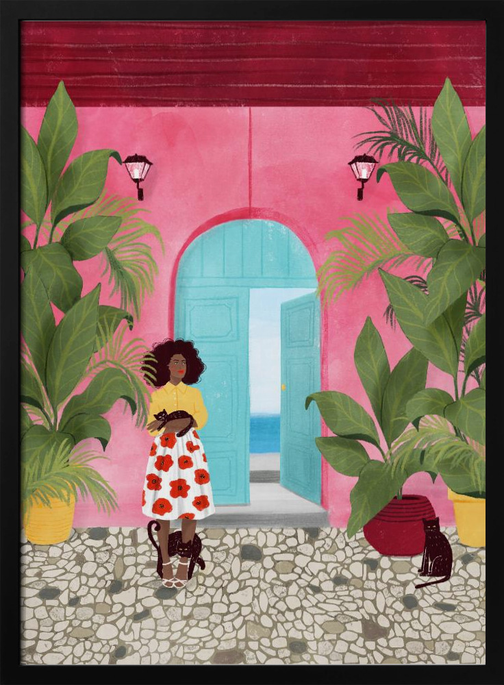 Plakat - Cartagena life dark wood poster frame