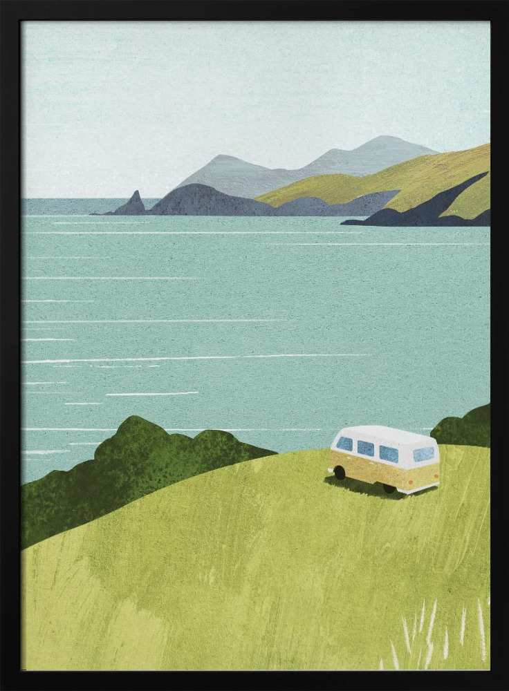 Póster - Van Life marco para póster de madera oscura