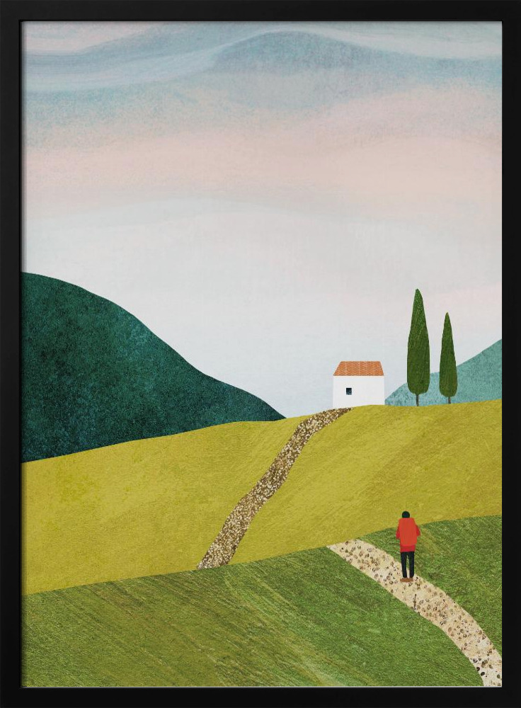 Plakat - Walking Home dark wood poster frame