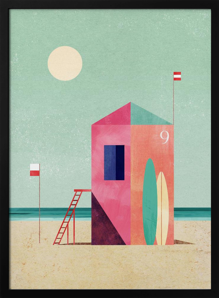 Plakat - Surf Hut dark wood poster frame