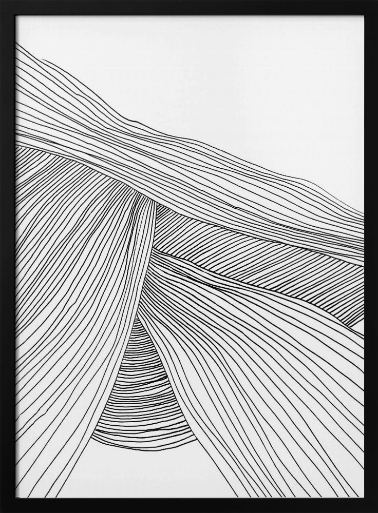 Poster Waves - Affisch dark wood poster frame