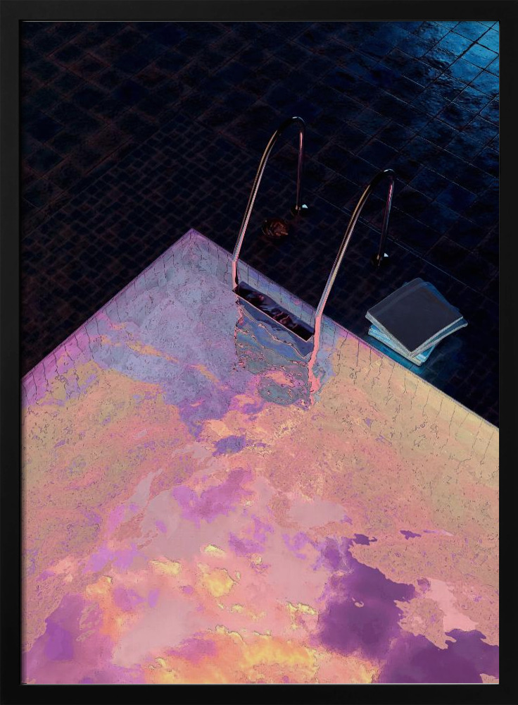 Plakat - VAPORPOOL ramka na plakat z ciemnego drewna