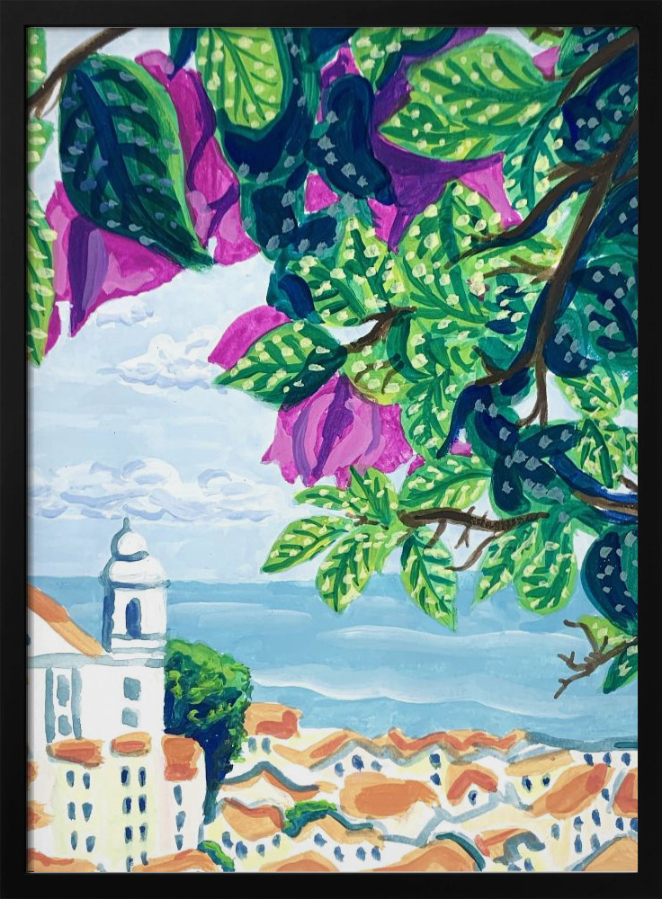 Plakat - Lisbon dark wood poster frame