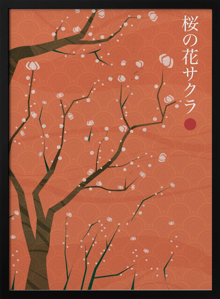 Poster - Sakura no hana dark wood poster frame