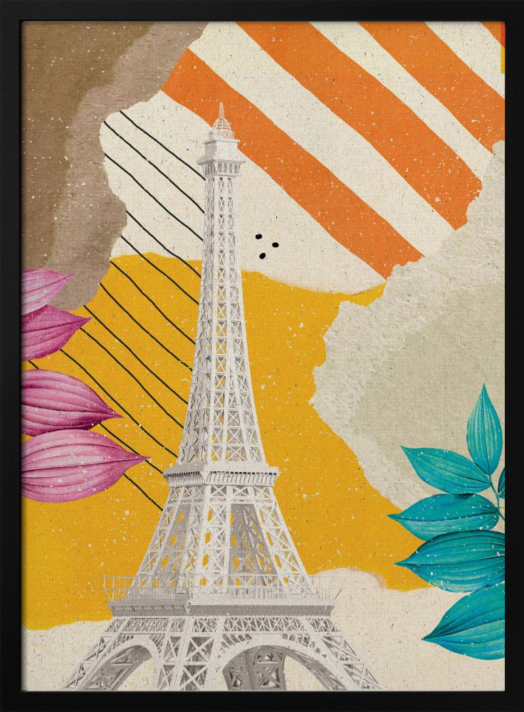 Poster - Spring in Paris dark wood poster frame