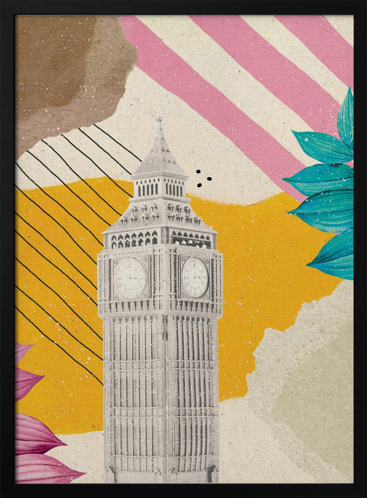 Poster - London Vibes dark wood poster frame