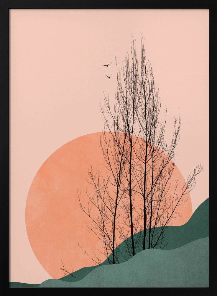 Poster - Sunset Memories dark wood poster frame
