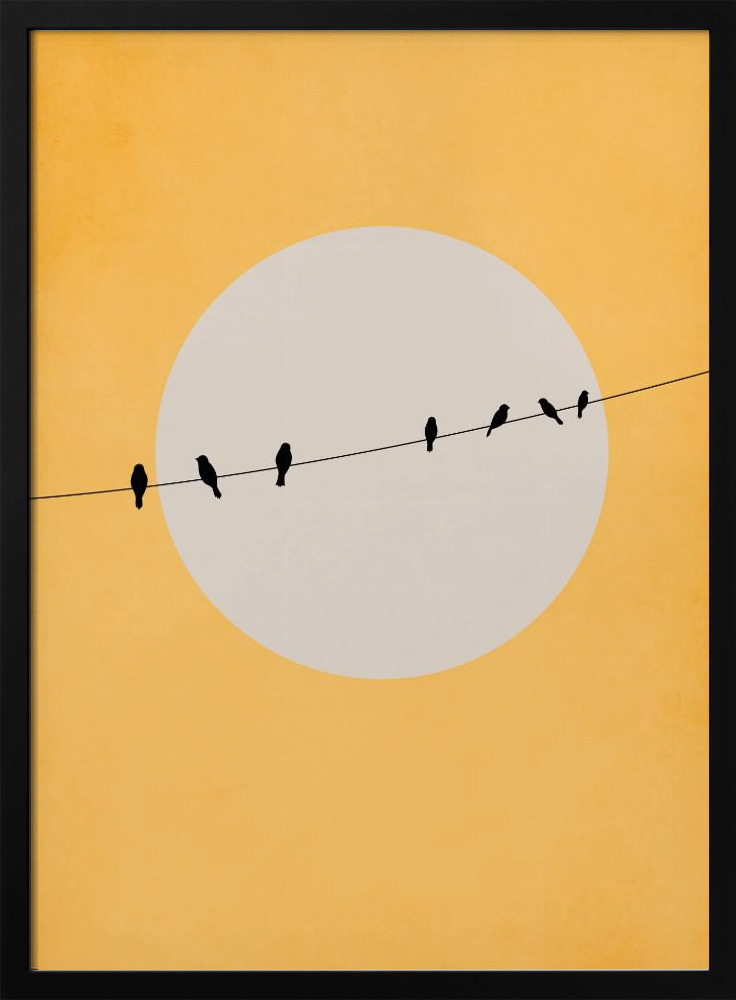Poster - Chirping and Chilling dark wood poster frame