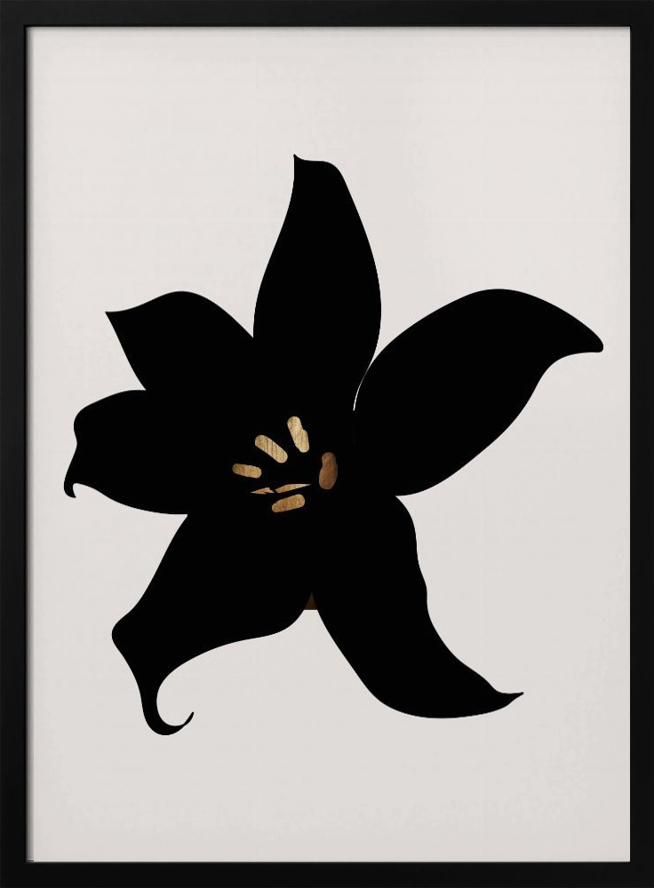 Poster - Dark Orchid posterframe van donker hout