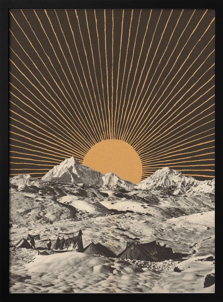 Poster - Mountainscape Nº6 dark wood poster frame