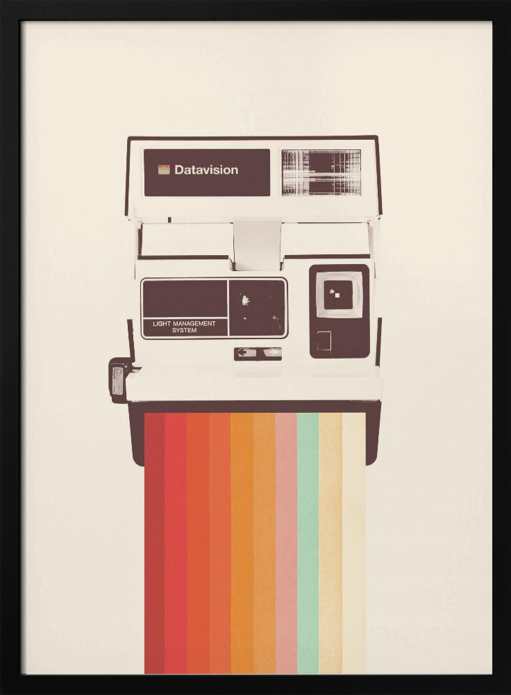 Poster - Instant Camera Rainbow dark wood poster frame