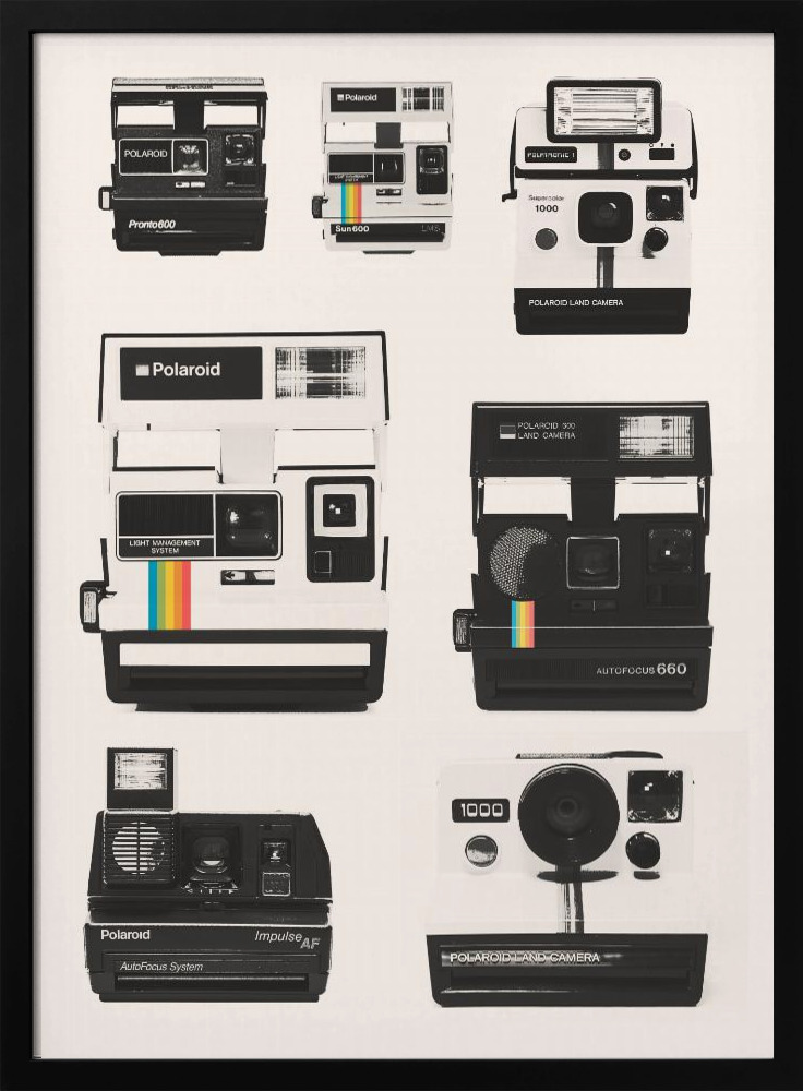 Poster - Instant Camera Collection dark wood poster frame