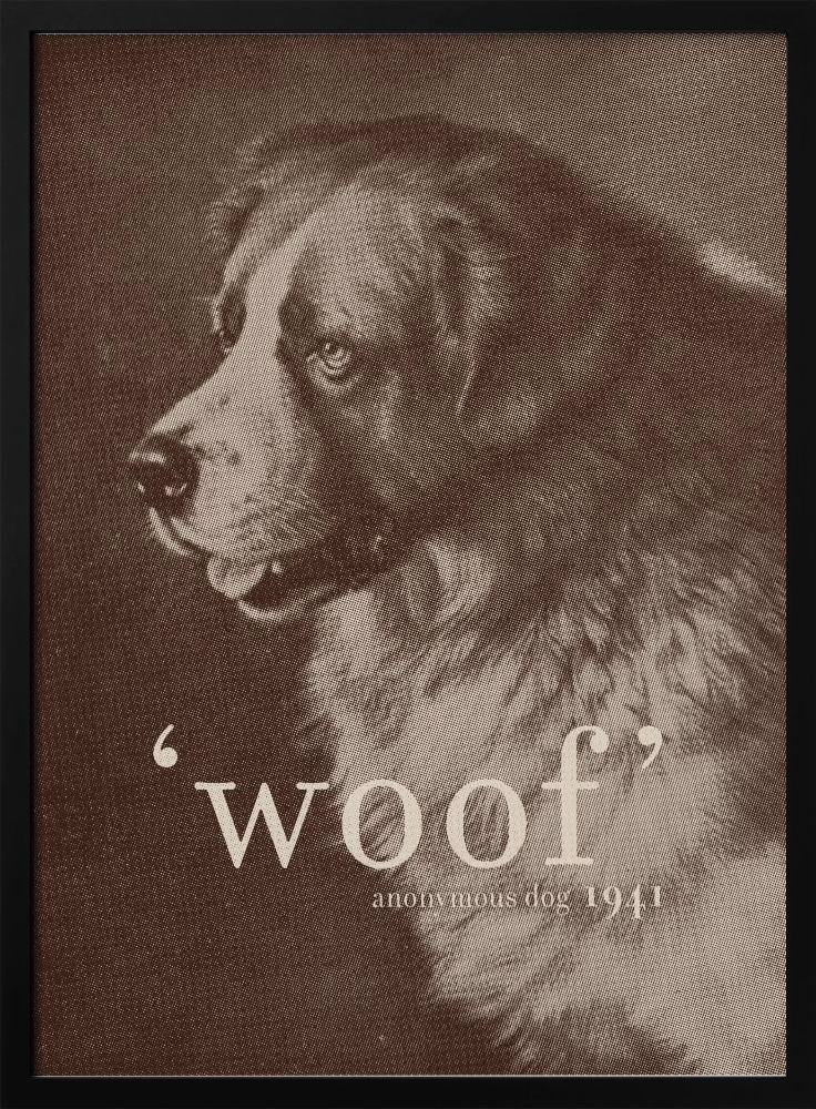 Plakat - Famous Quote Dog ramka na plakat z ciemnego drewna