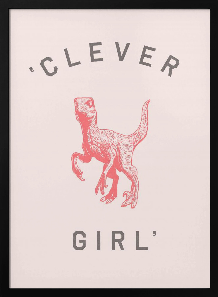 Affiche - Clever Girl cadre de poster en bois foncé