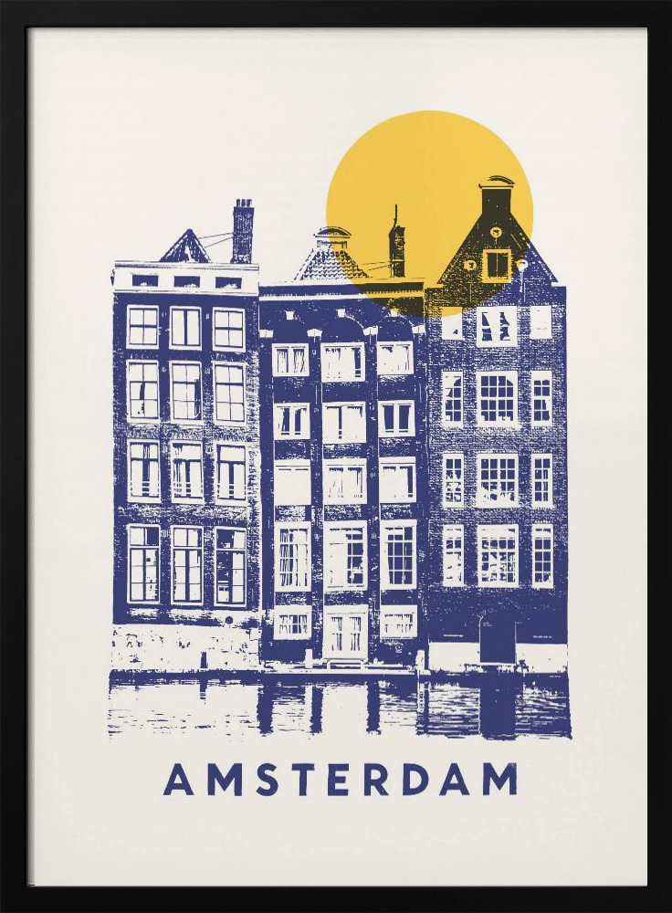 Poster - Amsterdam ★★★ dark wood poster frame