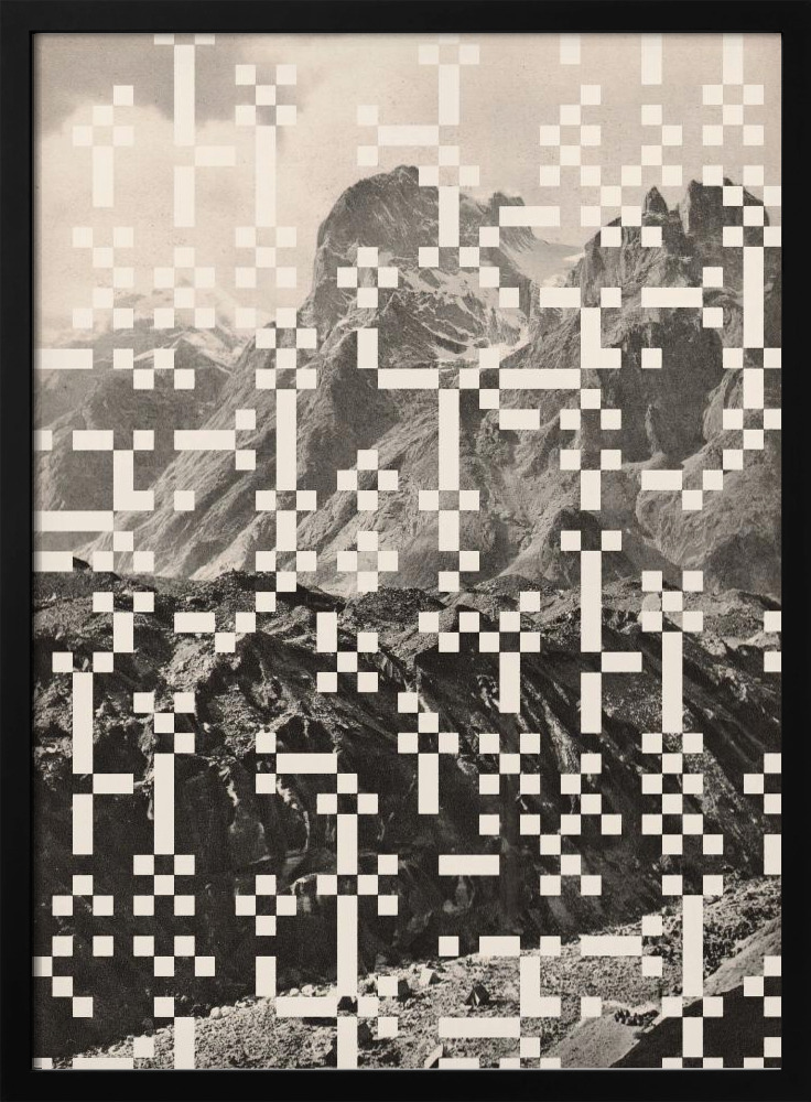 Poster - Mountainscape dark wood poster frame
