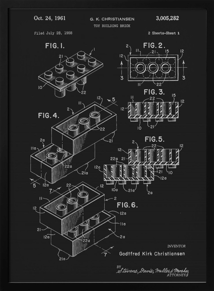 Poster - Lego Nº2 dark wood poster frame
