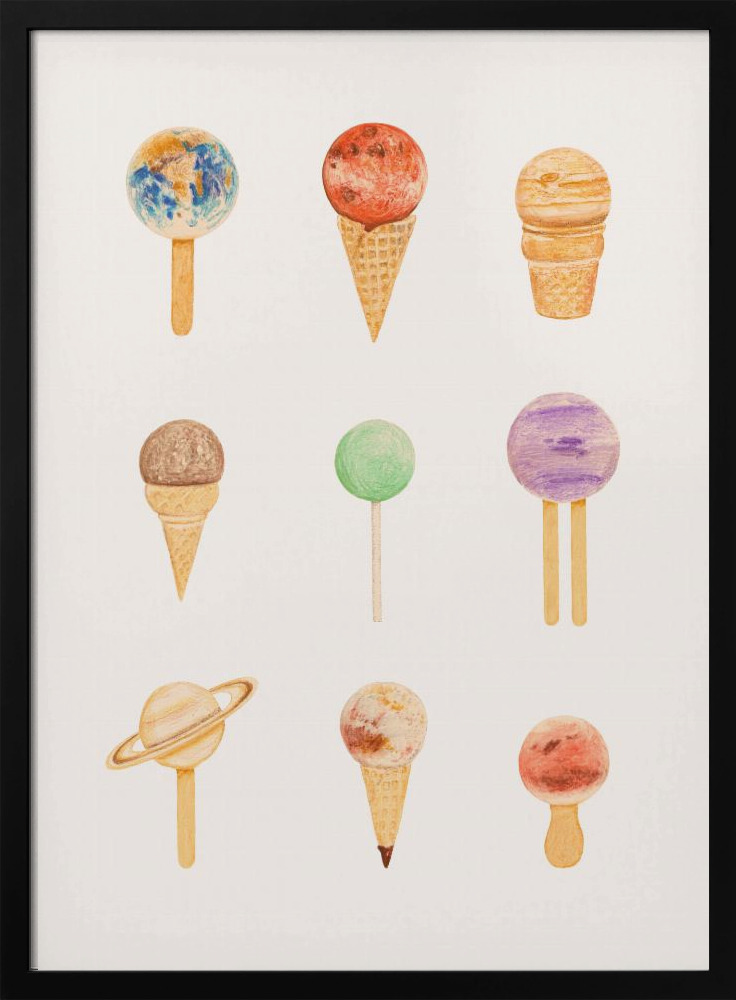 Poster - Planetarium Sugarium dark wood poster frame