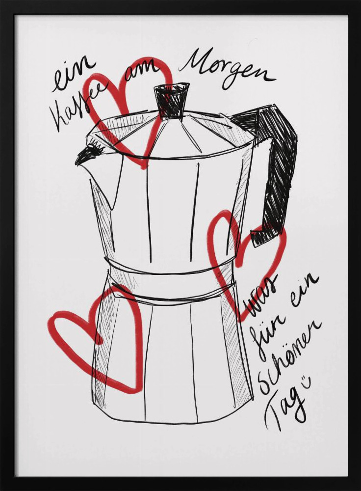 Poster - Kaffee am Morgen dark wood poster frame