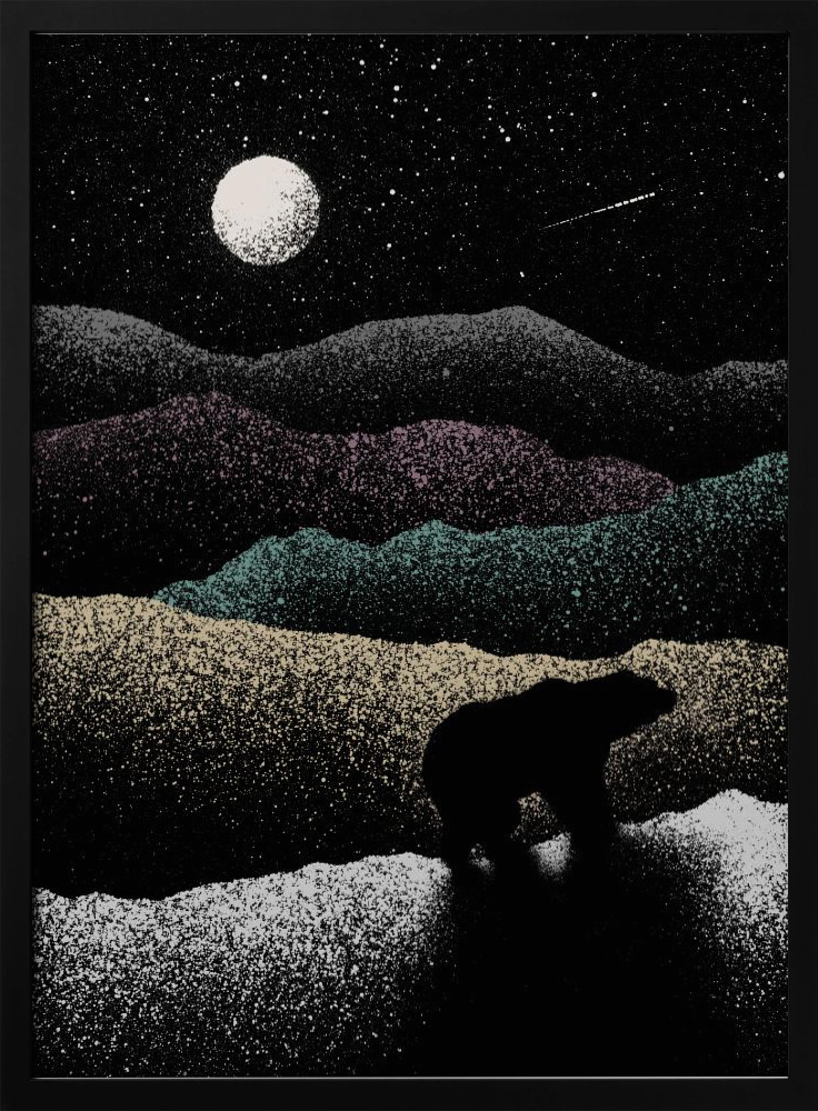 Poster - Wandering Bear dark wood poster frame