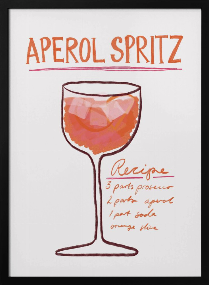 Poster - Aperol Spritz posterframe van donker hout