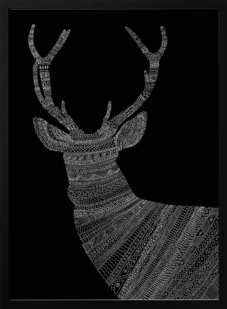 Poster - Stag Black dark wood poster frame