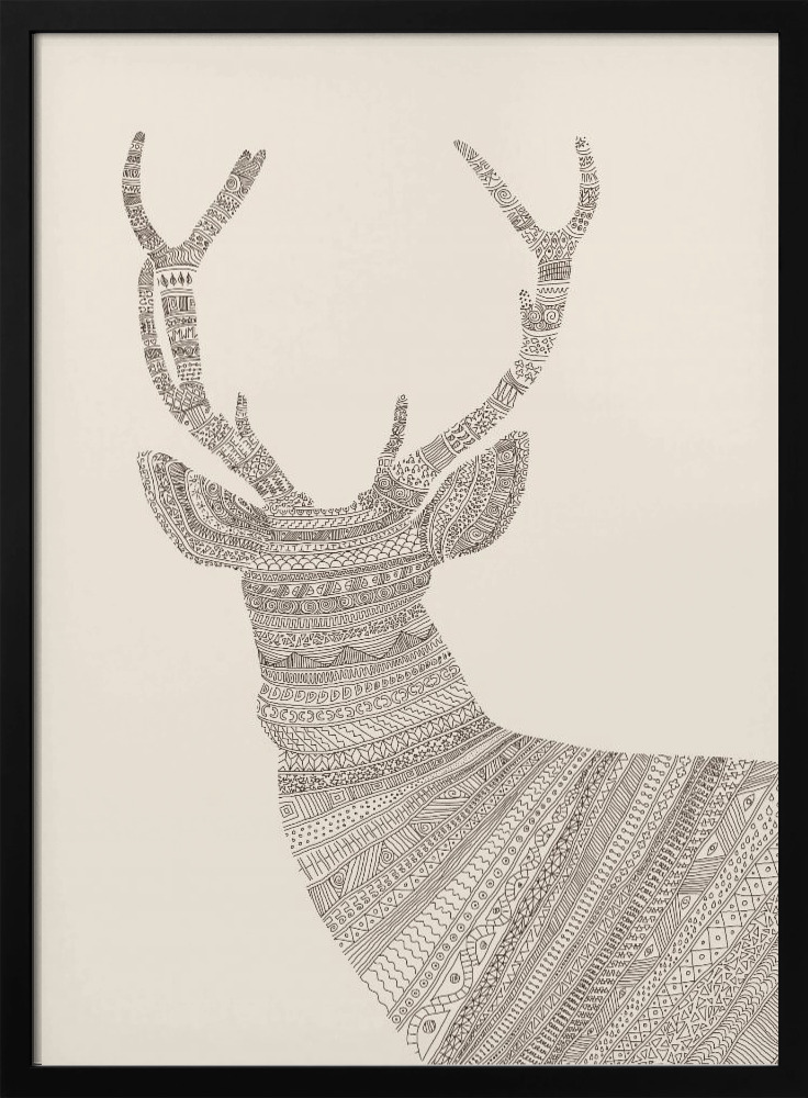 Poster - Stag Beige dark wood poster frame
