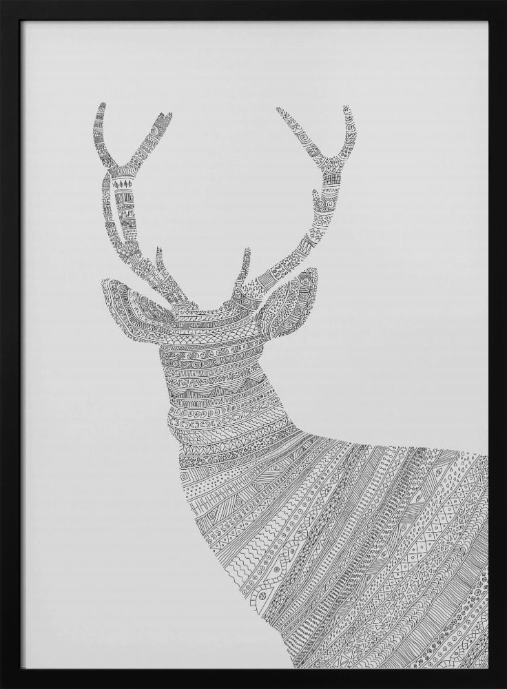 Poster - Stag Grey dark wood poster frame