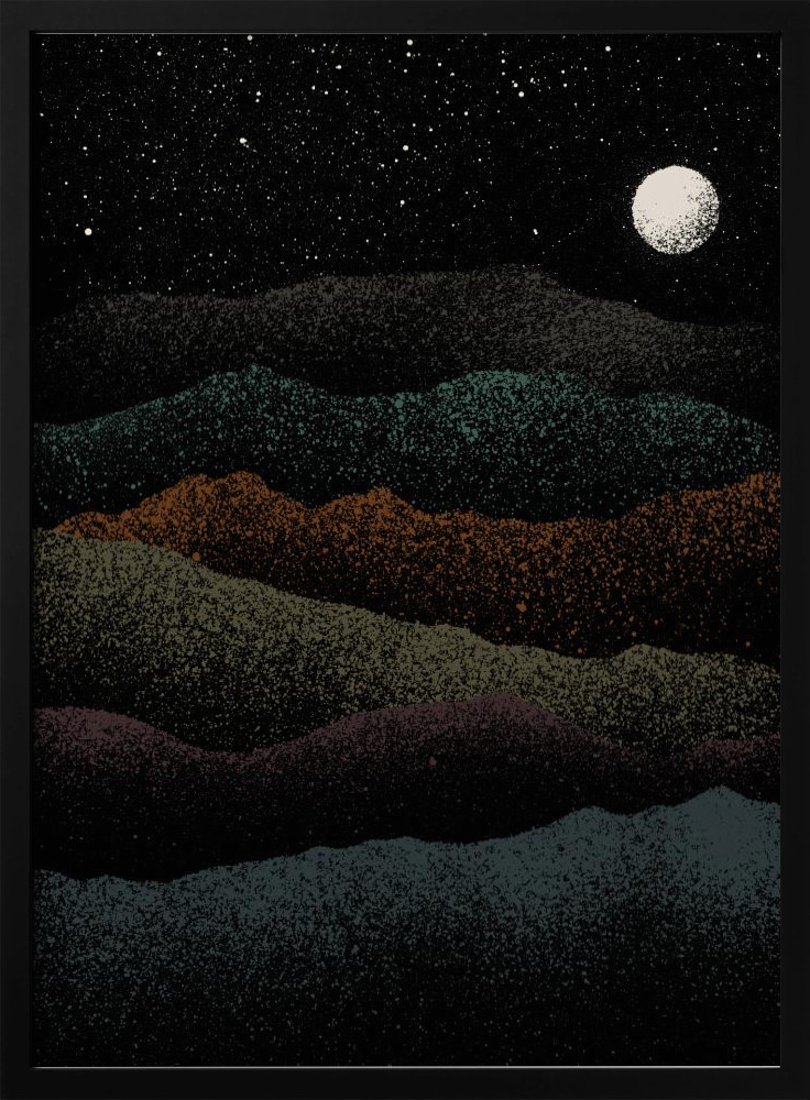 Poster - Beyond Mountains dark wood poster frame