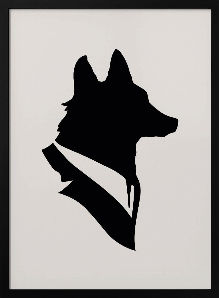 Affiche - Monsieur Renard cadre de poster en bois foncé