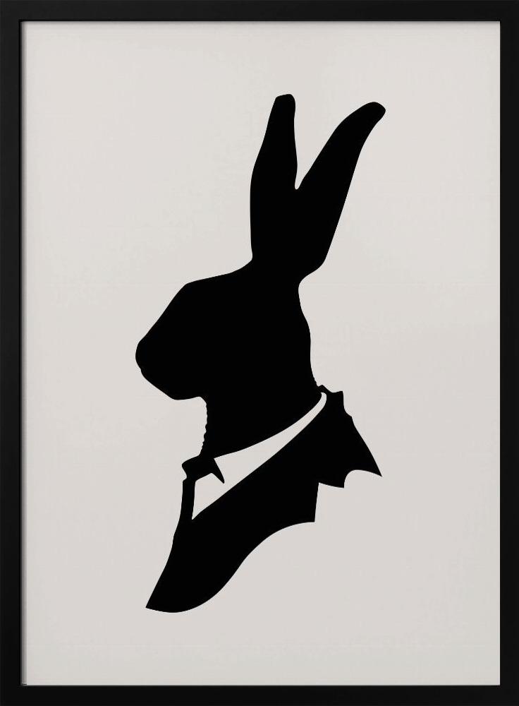 Poster - Monsieur Lapin dark wood poster frame