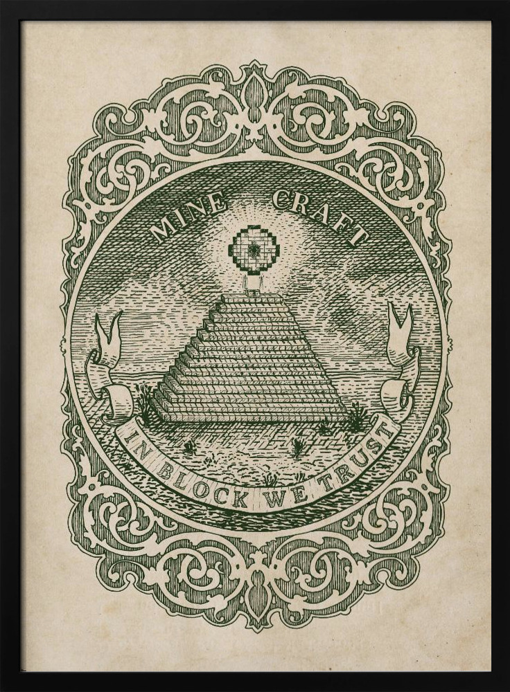 Poster - In Block We Trust dark wood poster frame